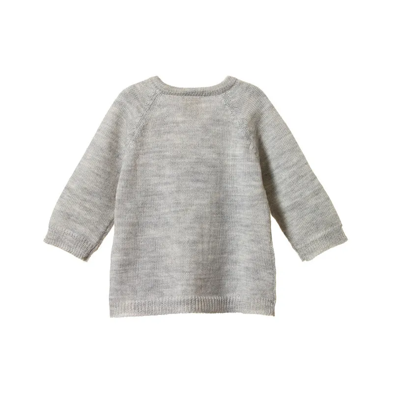 Nature Baby Merino Kimono Jacket- Light Grey Marle