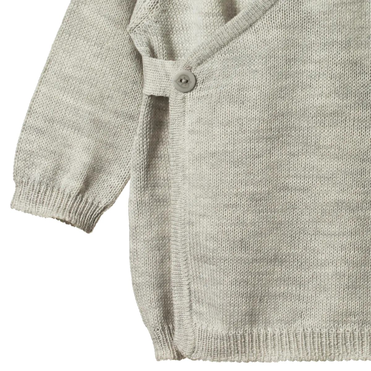 Nature Baby Merino Knit Kimono Jacket Light Grey Marle