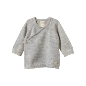 Nature Baby Merino Knit Kimono Jacket Light Grey Marle