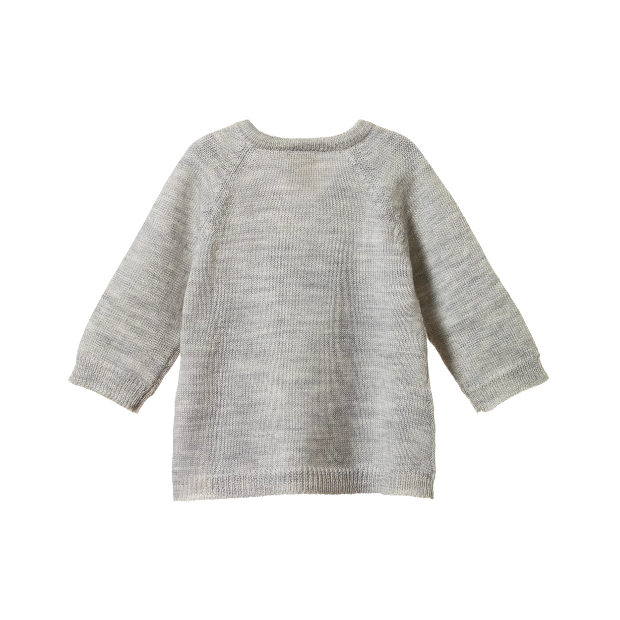 Nature Baby Merino Knit Kimono Jacket Light Grey Marle