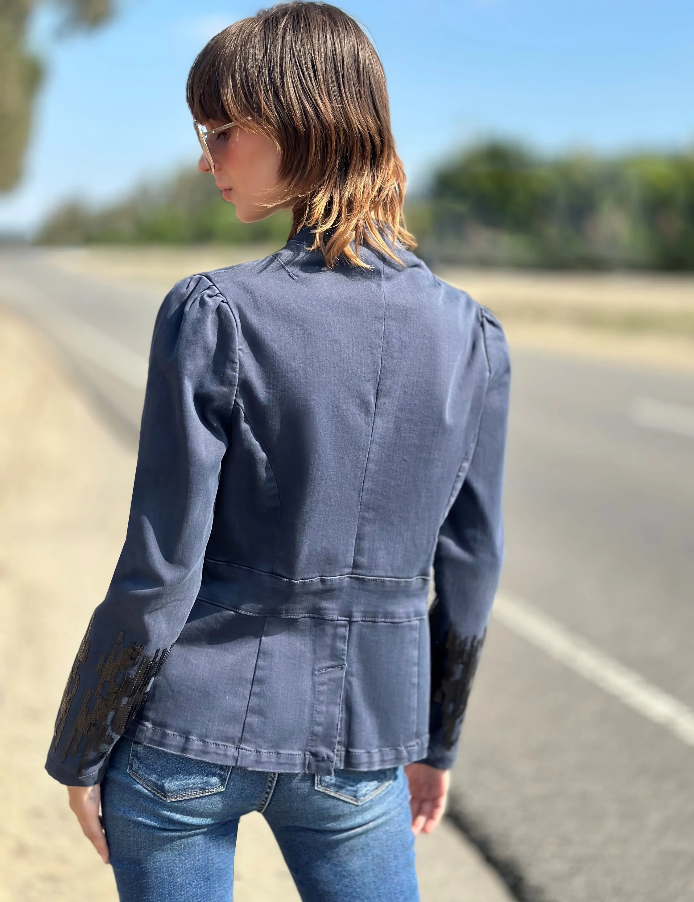 Night Light Denim Blazer