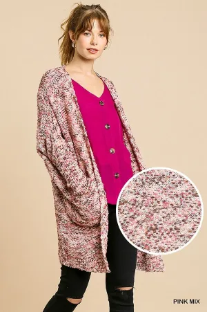 Pink Tweed Cardigan Sweater