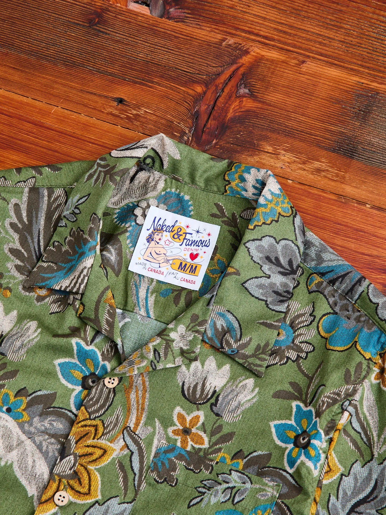 "Vintage Pique" Aloha Shirt in Green