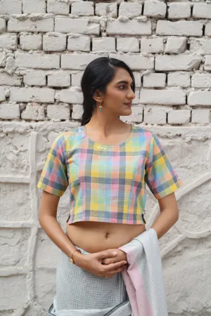 Rangsutra Rekha Multicolor Checkedred Blouse