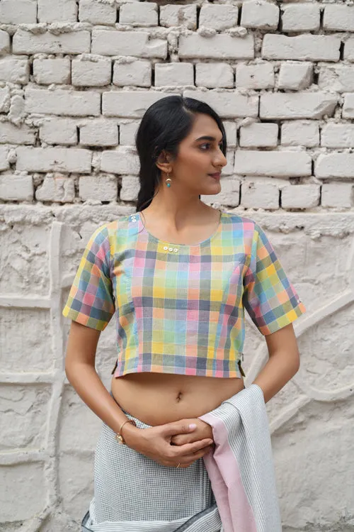 Rangsutra Rekha Multicolor Checkedred Blouse