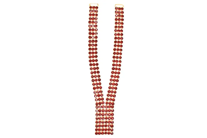 Red Rhinestone Neck-Piece - 1 Piece