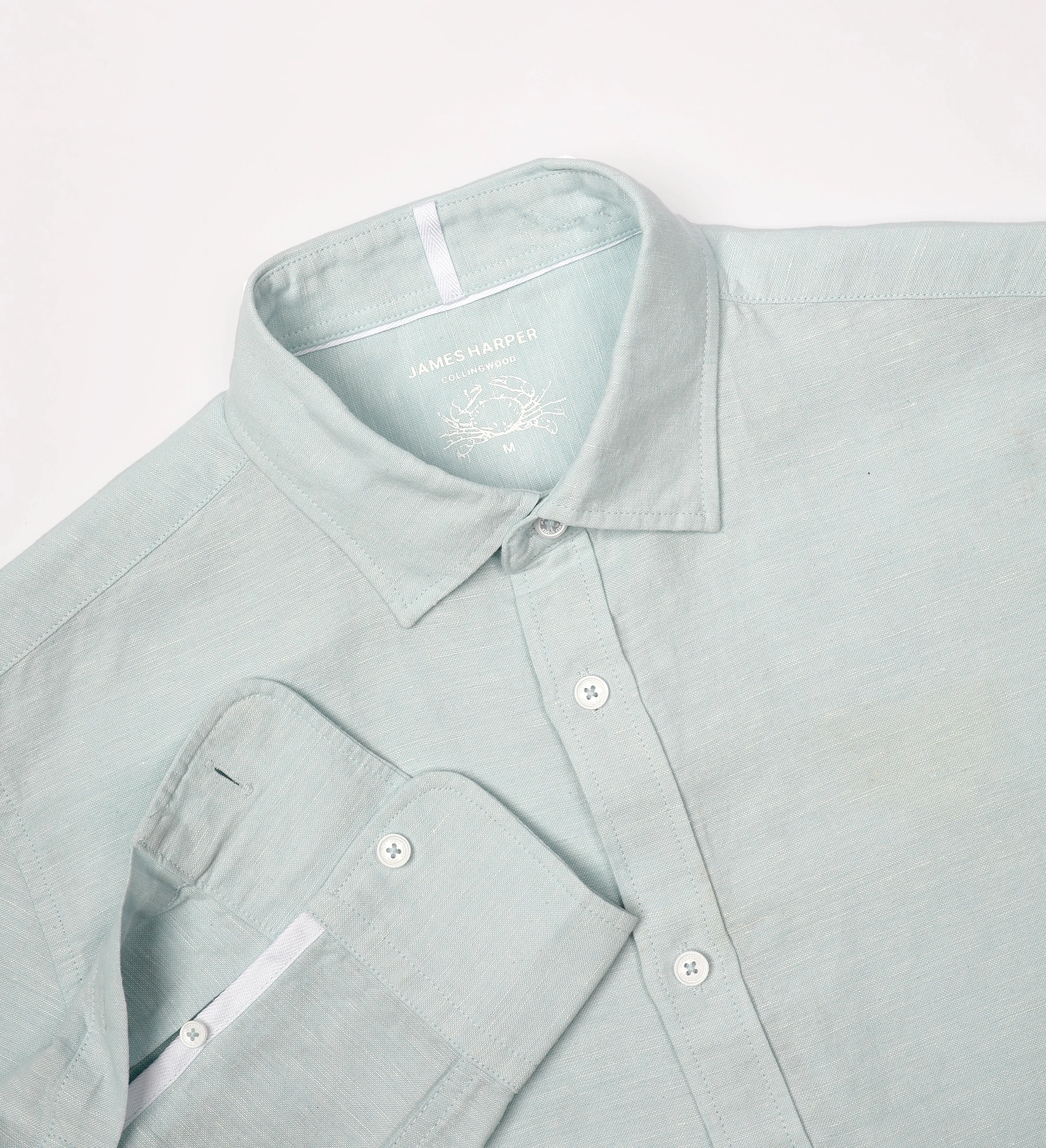 Relaxed Fit Ice Blue Linen Shirt