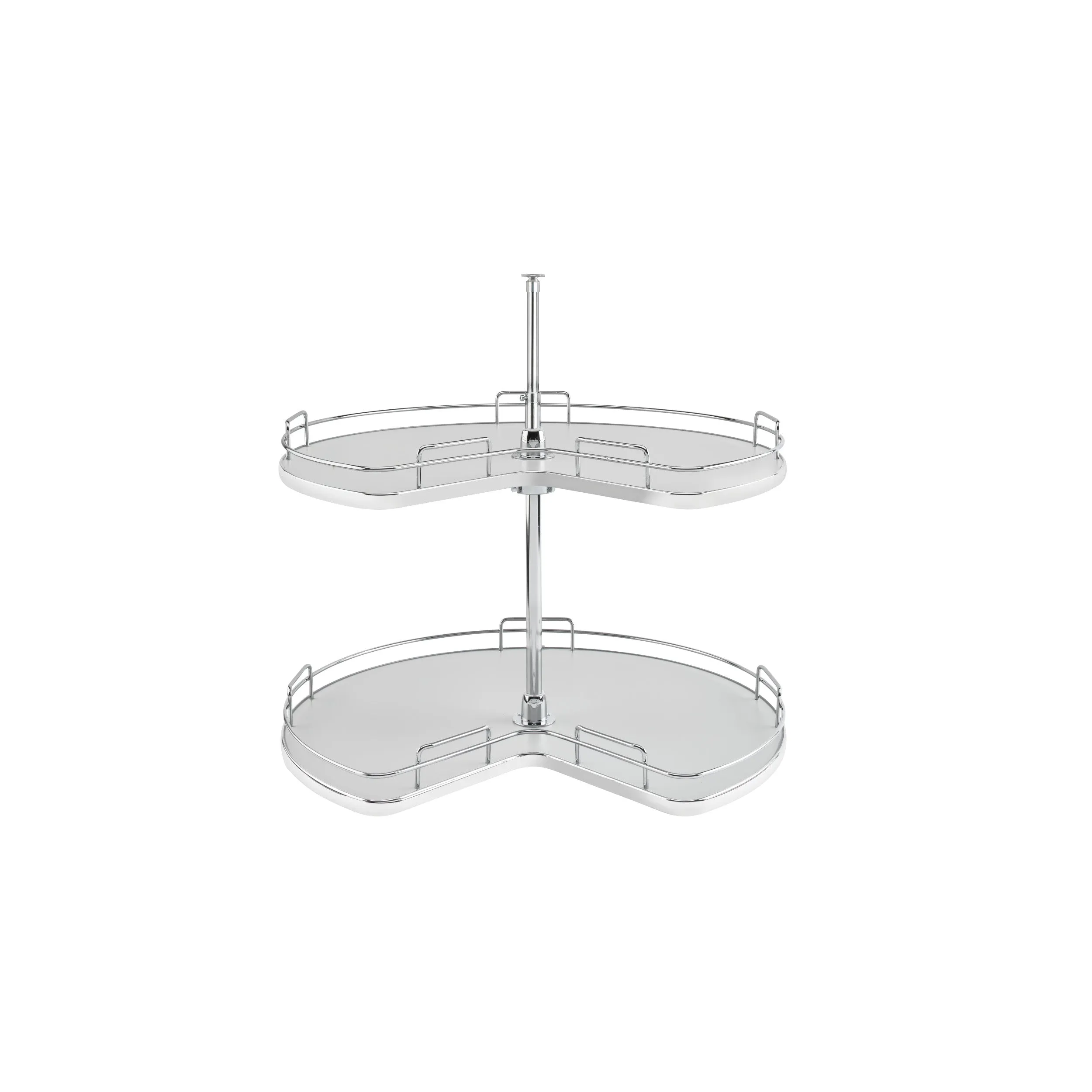 Rev-A-Shelf / 53472-32GR-1 / Solid Surface 2-Shelf Kidney-Shaped-Shaped Lazy Susan for Corner Base Cabinet