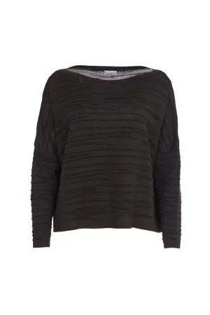 Ribbed Knit Top in Black