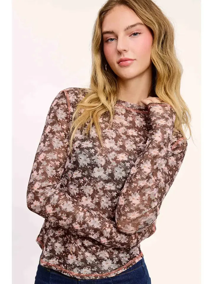 Sidney Floral Mesh Top