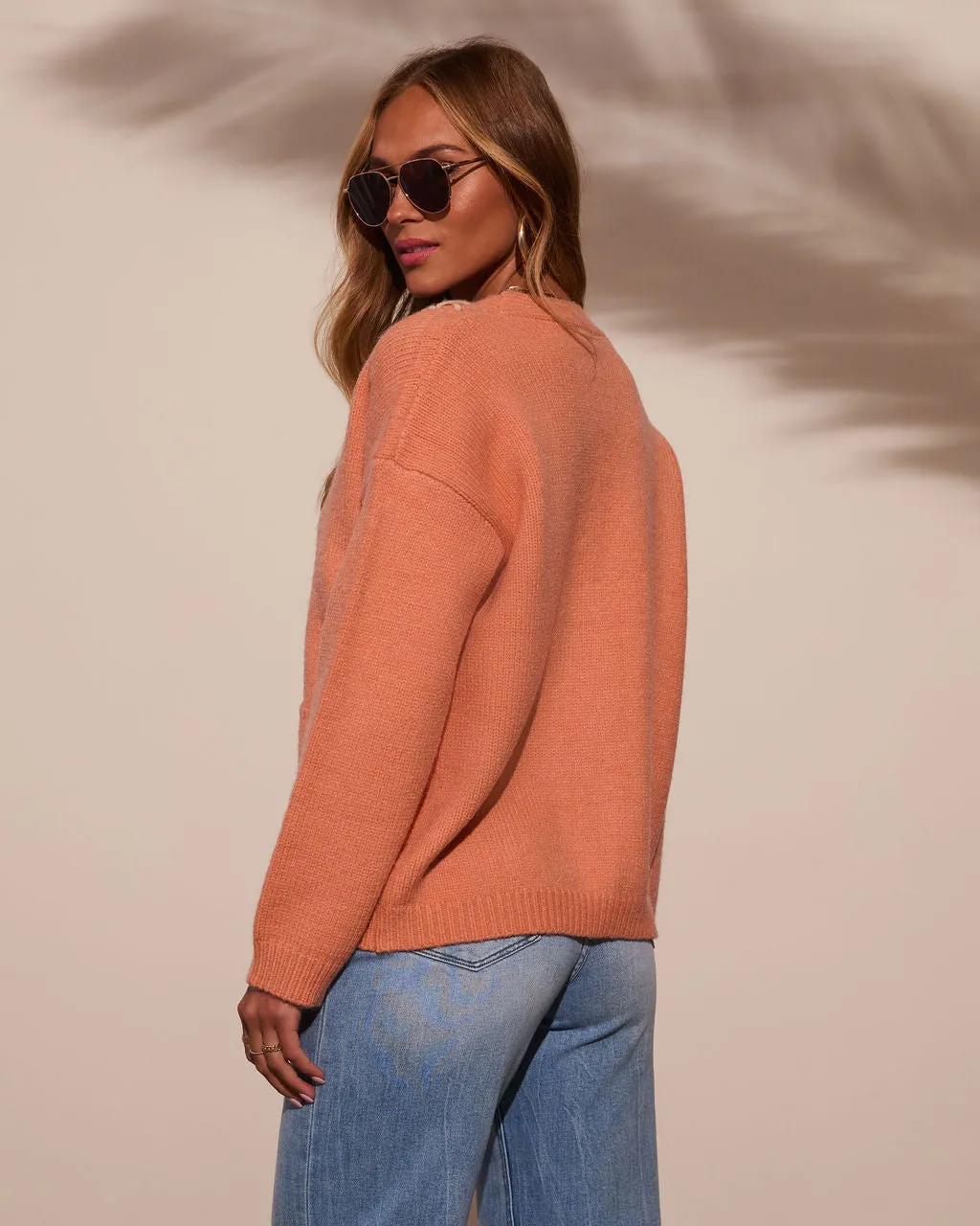 Slow Sips Contrast Stitch Cardigan