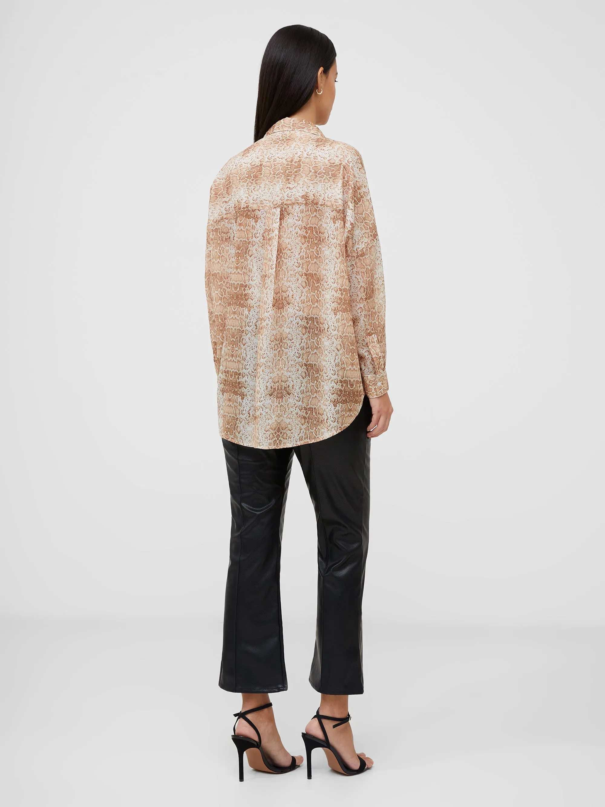 Snake Smooth Georgette Popover Shirt