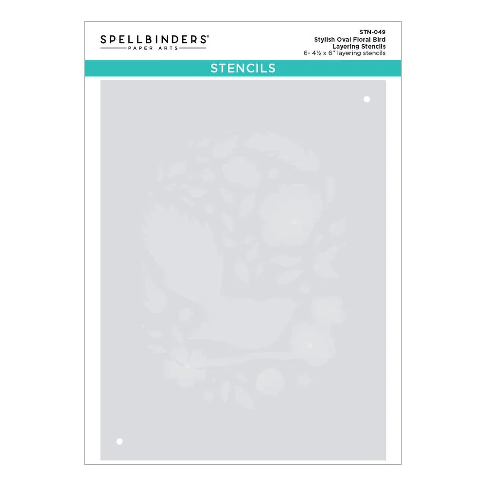 Spellbinders Stencil From The Stylish Ovals Stylish Oval Floral Bird Layering*