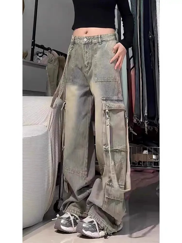 Street Cargo Denim Wide-Leg Jeans