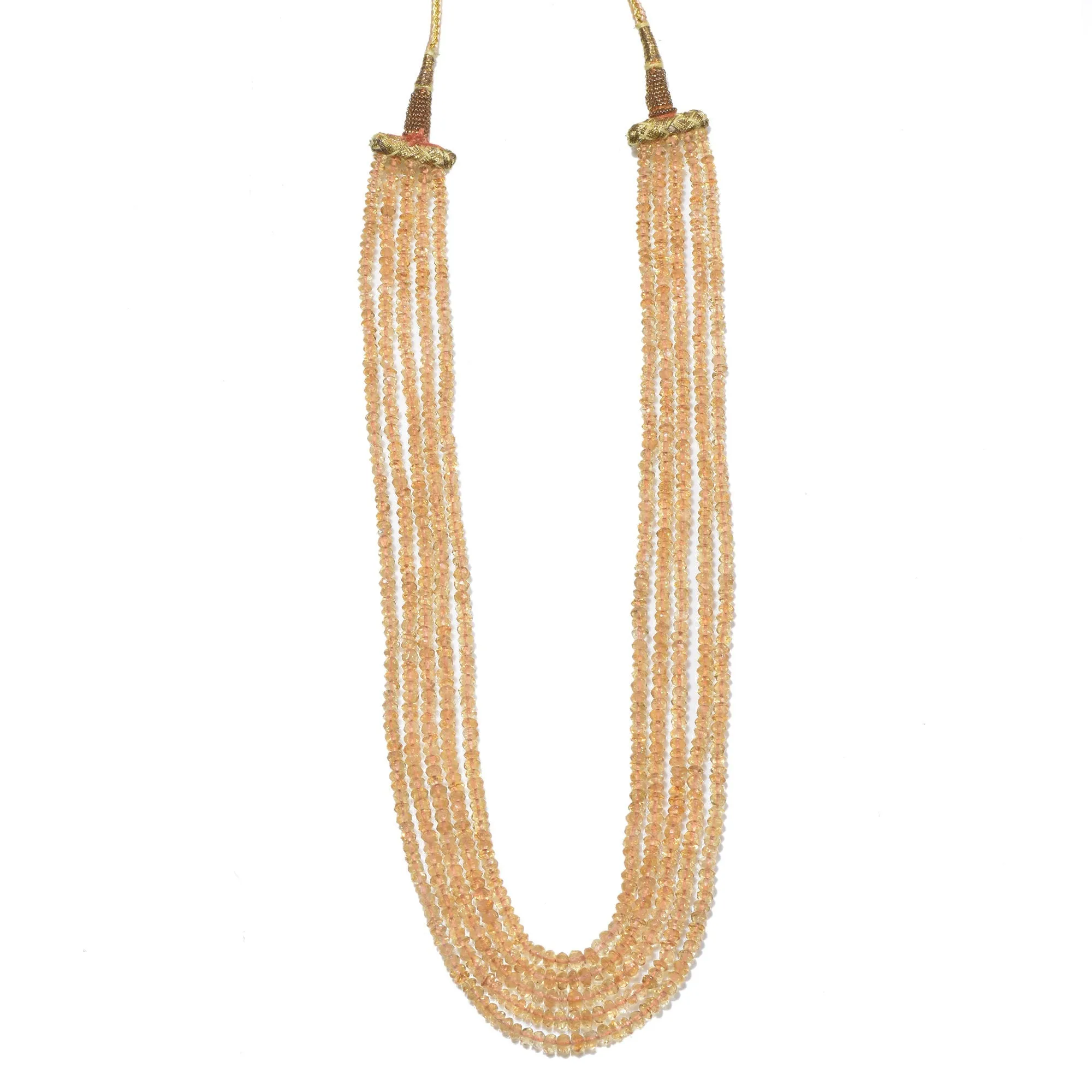 Stylish Natural Citrine Gemstone Beaded Necklace