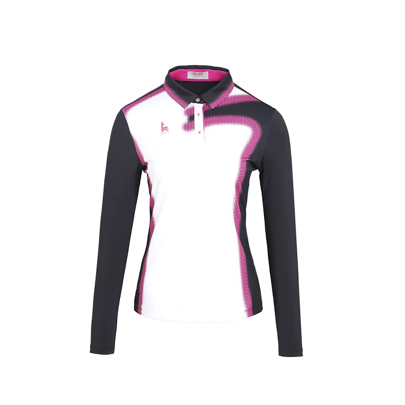 SVG Golf women's color printed long-sleeved polo shirt