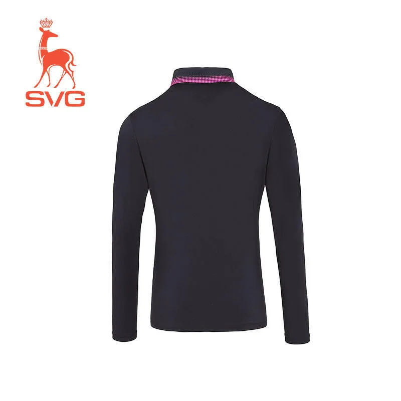 SVG Golf women's color printed long-sleeved polo shirt