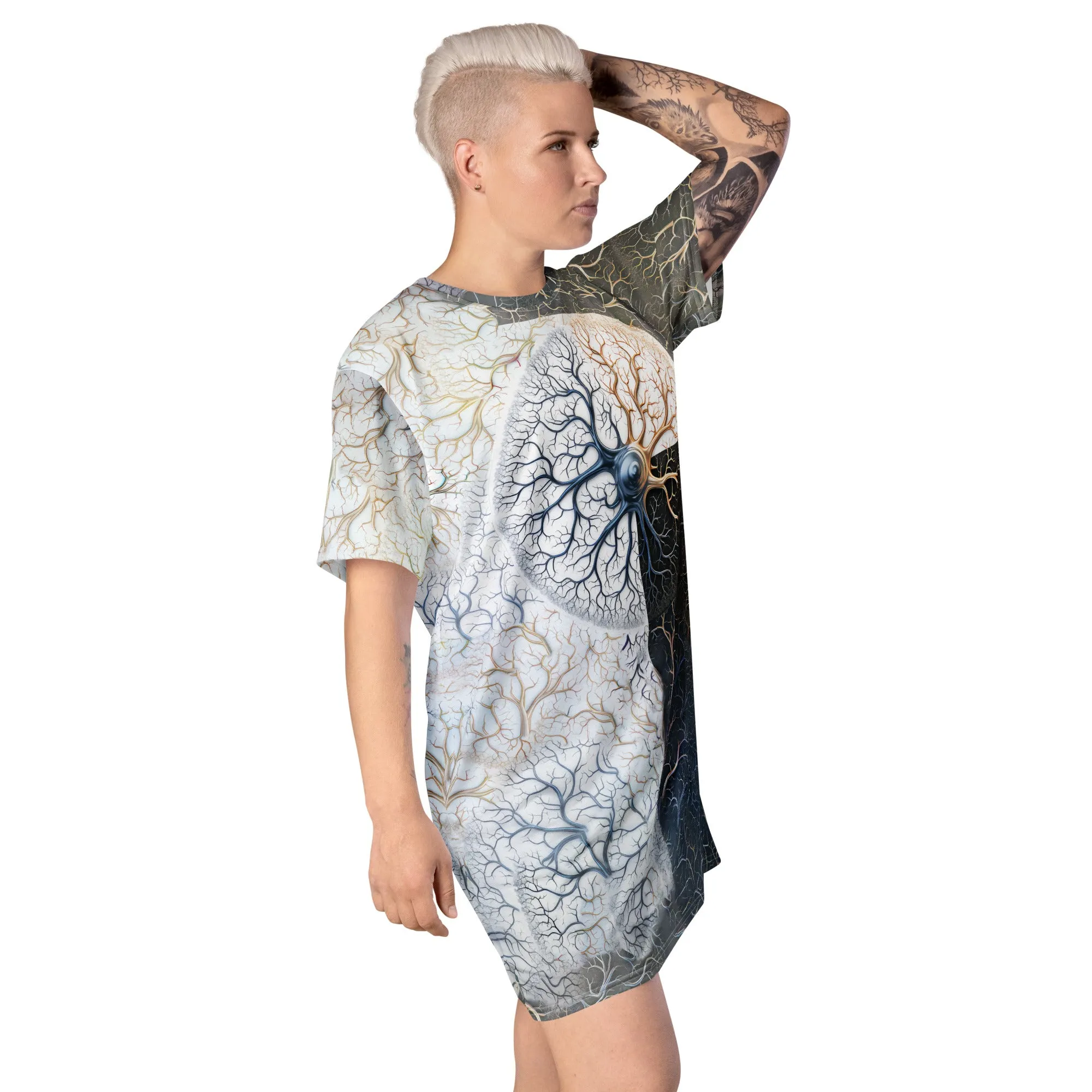 T-Shirt Dress Natural Clock