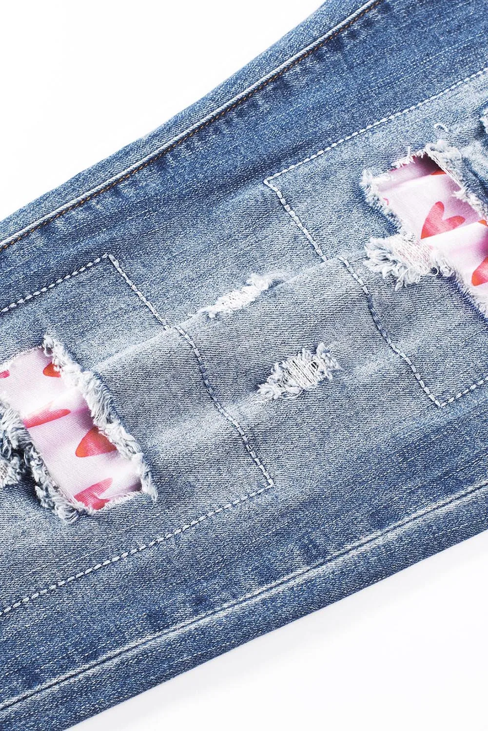 Valentine Hearts Patches Denim Jeans