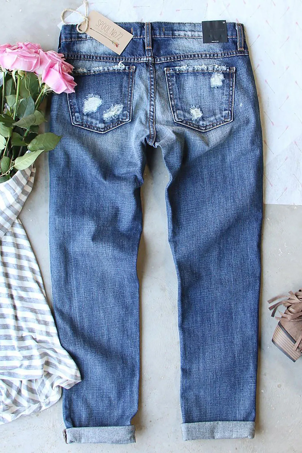 Valentine Hearts Patches Denim Jeans