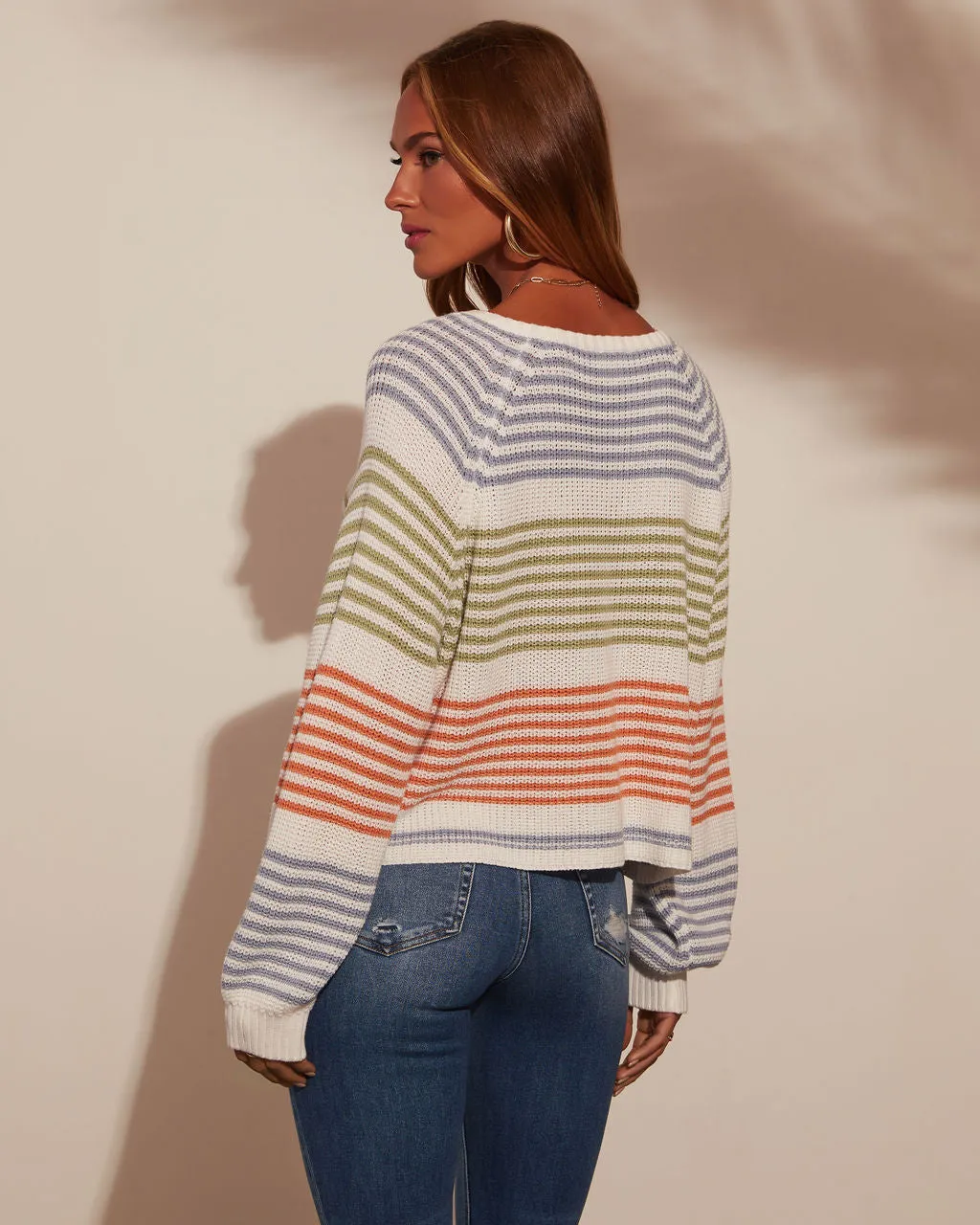 Yara Striped Oversized Pullover Sweater